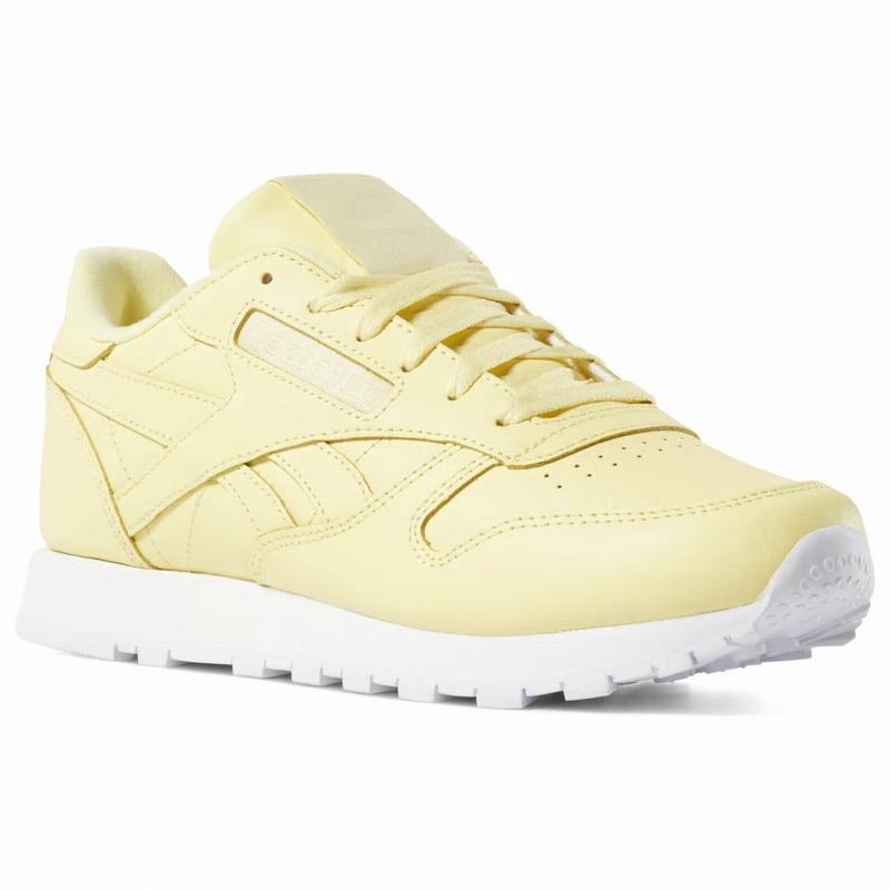 Tenisi Reebok Classic Leather Dama Rosii Galbeni/Albi Romania NI4738XK